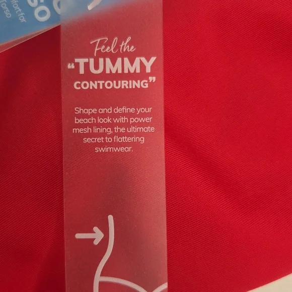 Cupshe Red Ruffled Sweetheart Neckline Long Torso One Piece Swimsuit Size LT - Picture 10 of 12